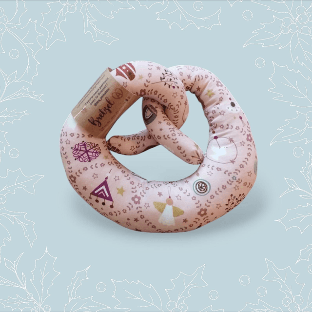 Bretzel Noël enchanté rose 